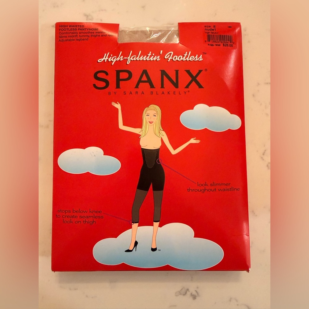NEW w/Tag Spanx Highwaisted Footless Pantyhose Size E Color: nude1